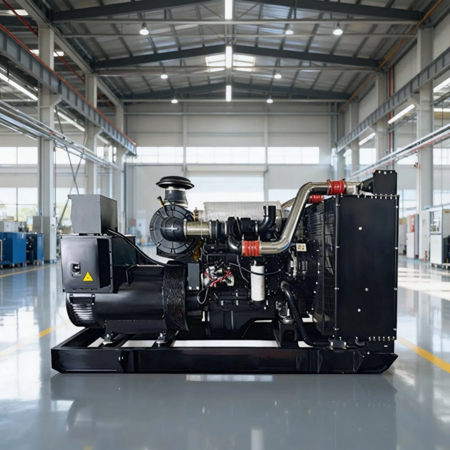 Gerador Verde Não Enclausurado com Sistema de Armazenamento de Energia Recuperada, Filtro Prefiltro de Adsorção de Odor, Alta Capacidade de Torque de Partida e Proteção Abrangente contra Arcos Elétricos