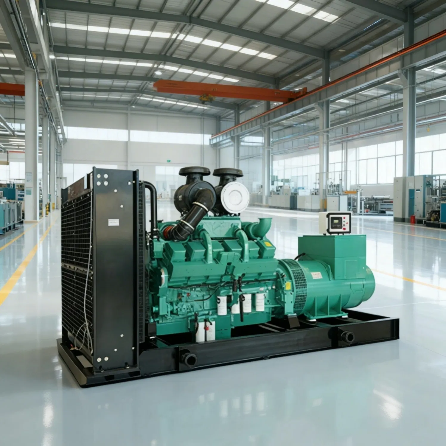 Gerador Verde Não Enclausurado com Sistema de Armazenamento de Energia Recuperada, Filtro Prefiltro de Adsorção de Odor, Alta Capacidade de Torque de Partida e Proteção Abrangente contra Arcos Elétricos
