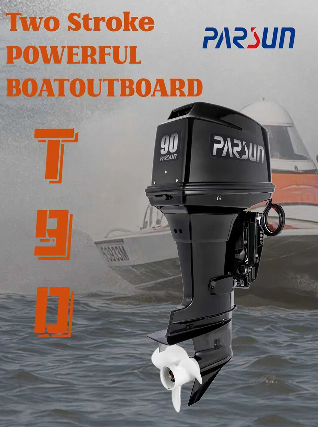 90 HP 2-Stroke Motor de Barco de Velocidade Fora de Bordo Novo Condição Sistema de Controle Remoto Partida Manual CDI 2 Cilindros