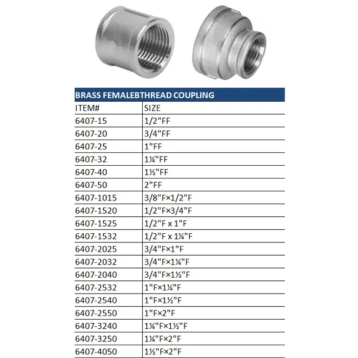 High-Quality Brass Female Threaded Coupling: Reliable Pipe Linkage Option Factories, Supplier