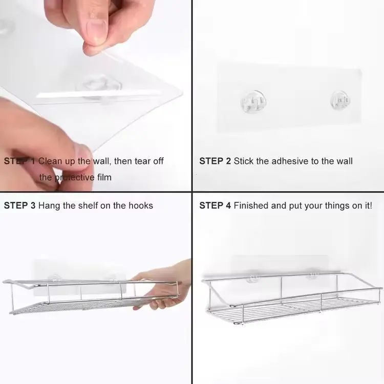 Wholesale bathroom Stainless Steel wall mounted Adhesive shelf Storage Racks Factories, Factory