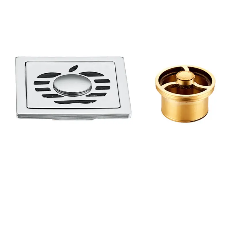 China Stainless steel square apple bathroom deodorant copper core floor drain Manufacturer, Factories