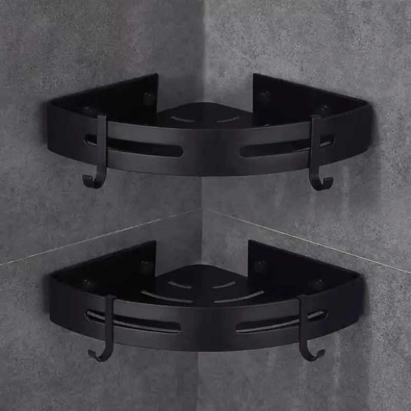 Wholesale Bathroom Stainless Steel Black Wall Mounted Shower Caddy Factories, Supplier