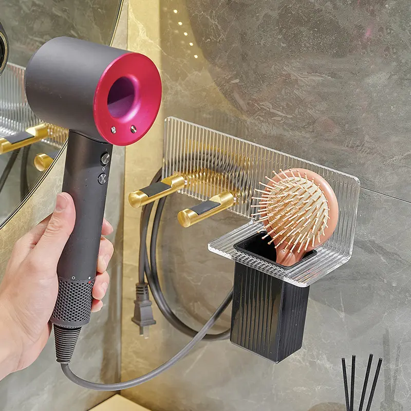 Acrylic hair dryer storage rack details