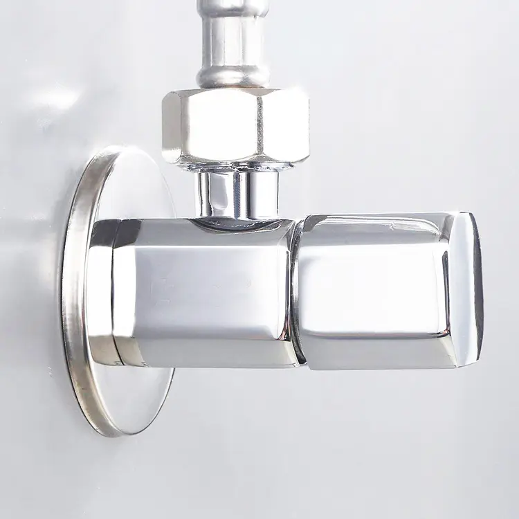 Wholesale Bathroom Kitchen 1/2 inch Chrome Plated Brass square Angle Valve Factory, Suppliers