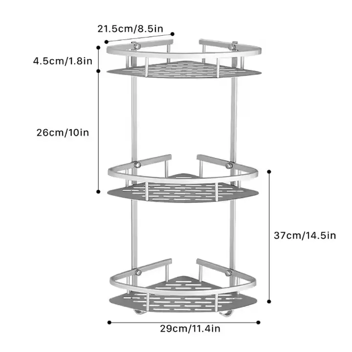 High-Quality Bathroom Kitchen Corner Wall Shelf 3 Layers Triangular Shower Caddy Bathroom corner shelf. Manufacturer, Supplier