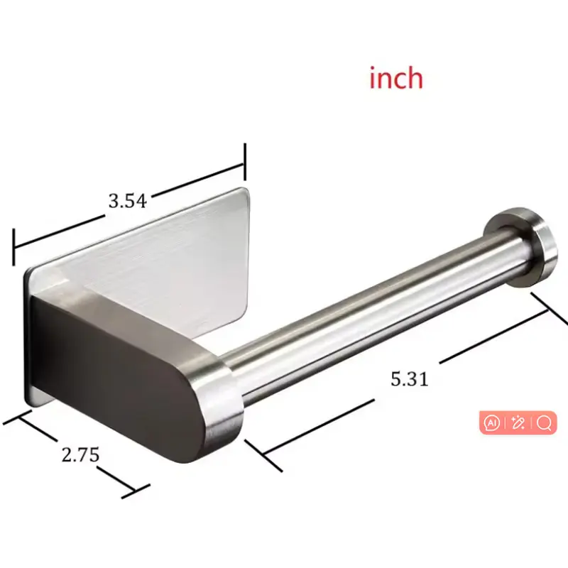 Stainless Steel Adhesive Toilet Paper Roll Holder