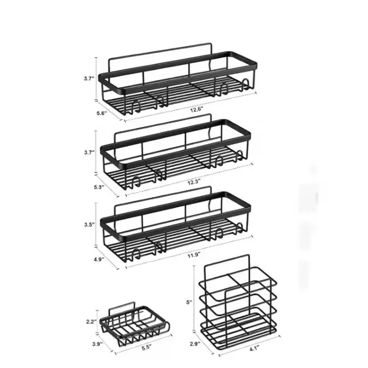 High-Quality Black Shower Shelves for Inside Shower with Soap Caddy Factories, Supplier