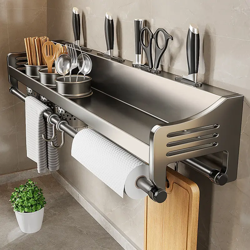 China Kitchen storage rack - stainless steel wall-mounted storage shelf Manufacturers, Factory