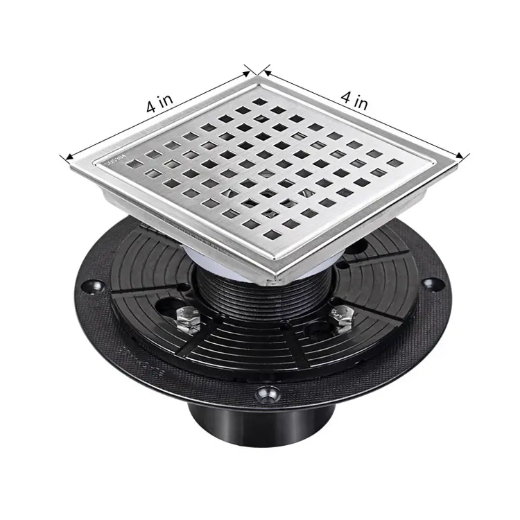 Wholesale American Style Floor Drain Anti-odor Artifact Square Grid Invisible Belt Flange Manufacturer, Factories