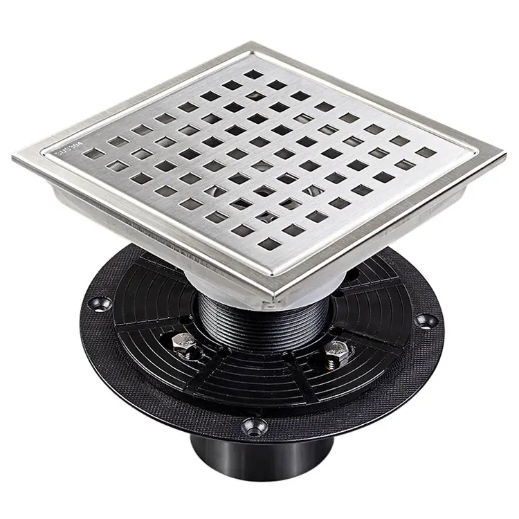 Wholesale American Style Floor Drain Anti-odor Artifact Square Grid Invisible Belt Flange Manufacturer, Factories