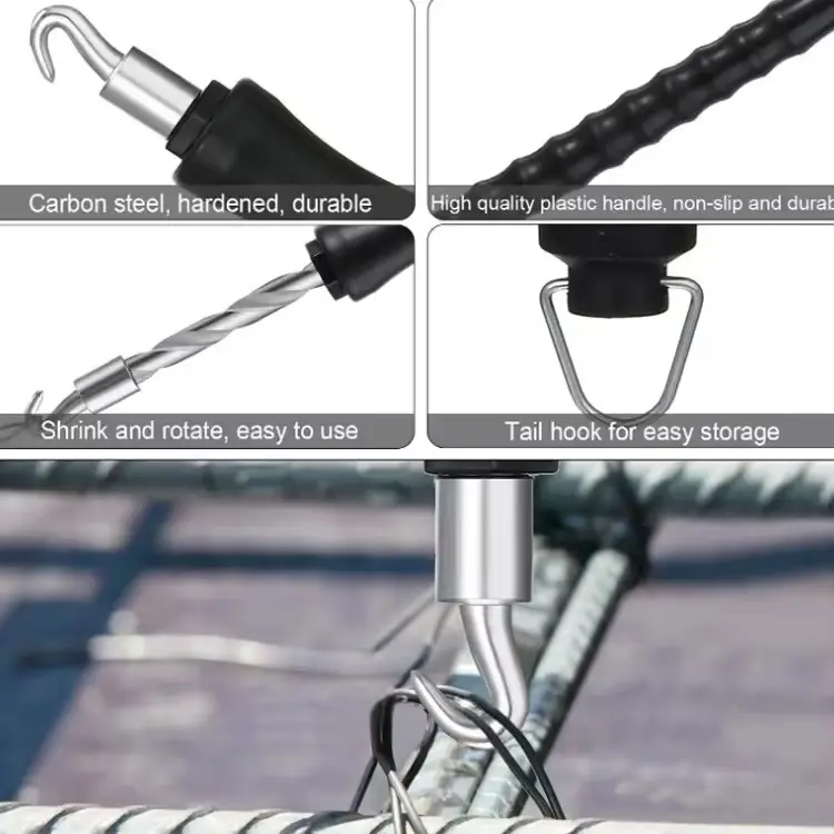China Screw type steel bar hook with small ring bent hook Factories, Suppliers