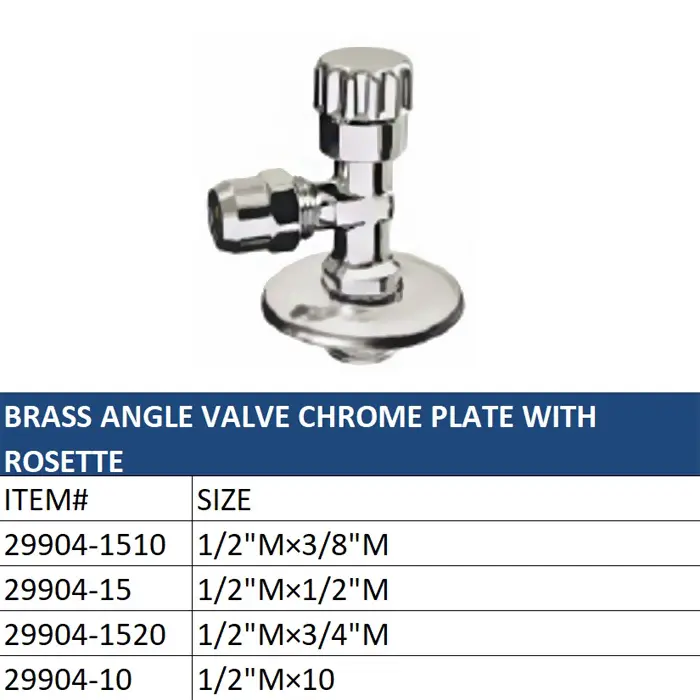 China Brass Angle Valve with Chrome Plate and Rosette Suppliers, Supplier