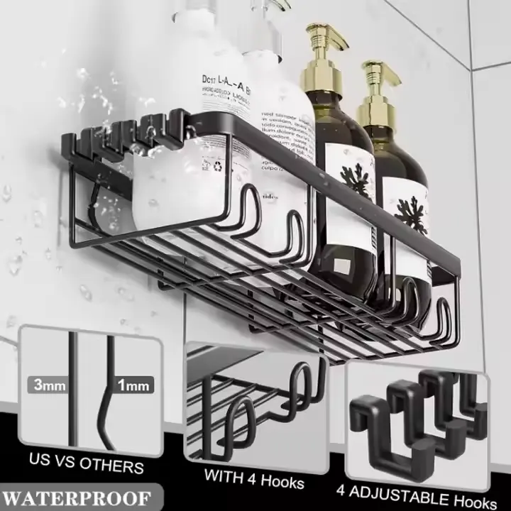 High-Quality Black Shower Shelves for Inside Shower with Soap Caddy Factories, Supplier