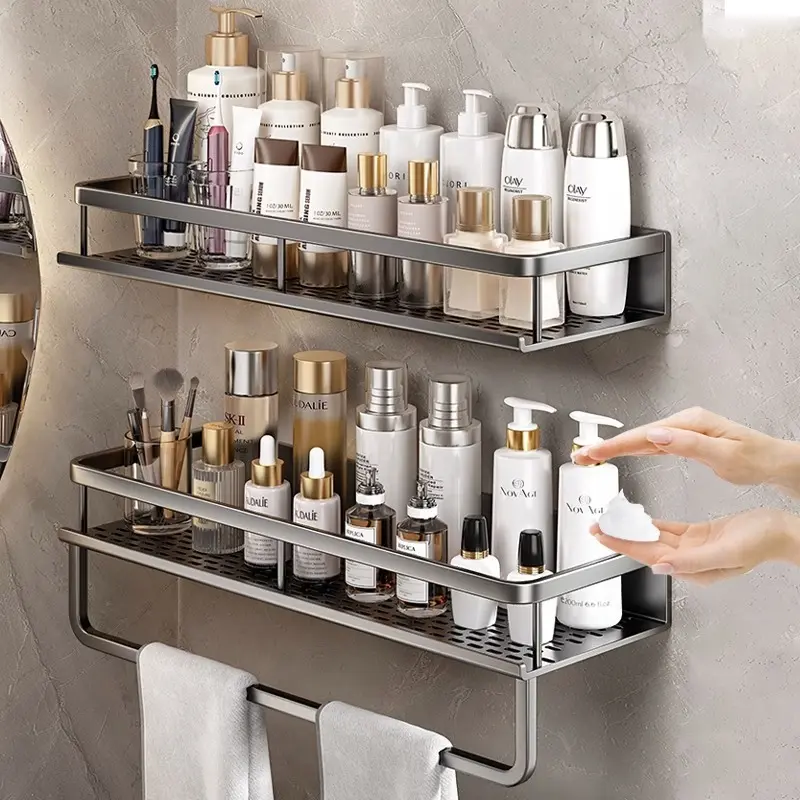 Wholesale Aluminum wall-mounted storage rack for bathroom shelves Factory, Supplier