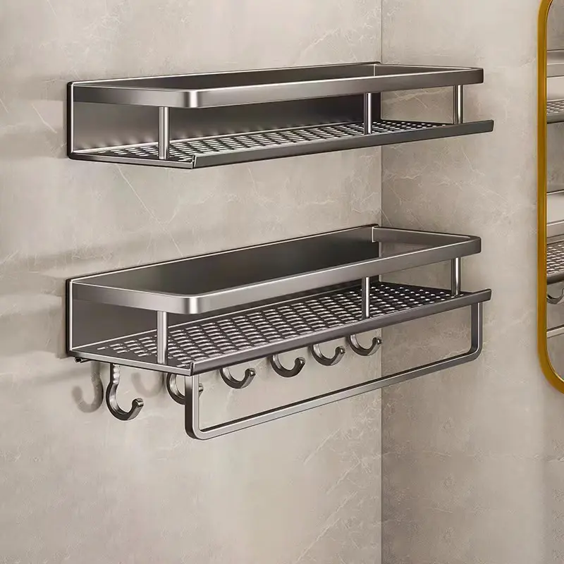 Wholesale Aluminum wall-mounted storage rack for bathroom shelves Factory, Supplier