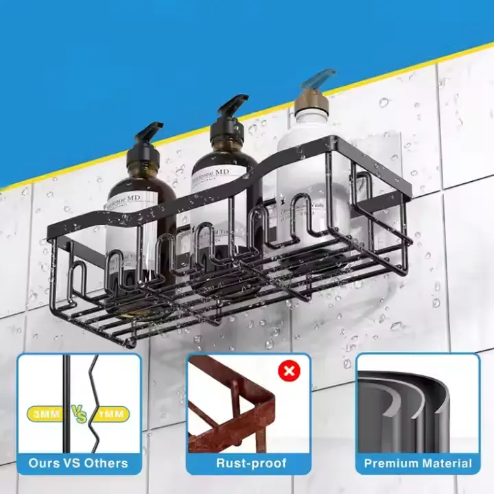 Wholesale Wall Mounted 5 Pack Metal Hanging Corner Bathroom Storage Basket set Suppliers, Supplier