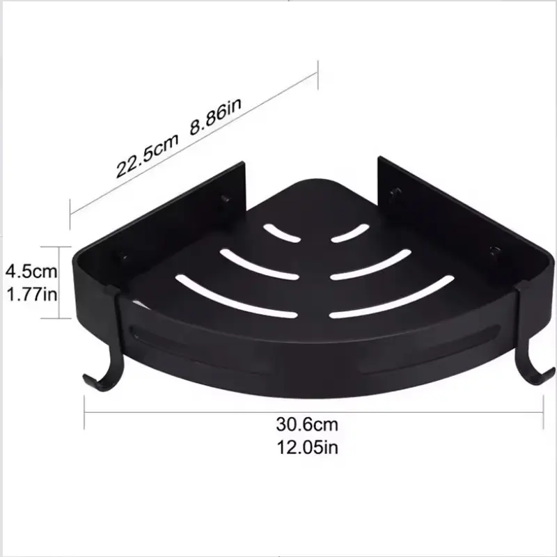 Wholesale Bathroom Stainless Steel Black Wall Mounted Shower Caddy Factories, Supplier