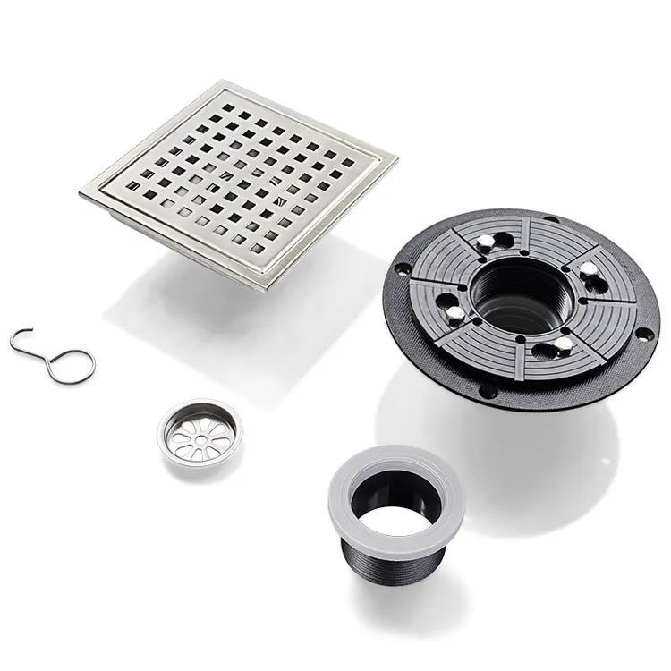 Wholesale American Style Floor Drain Anti-odor Artifact Square Grid Invisible Belt Flange Manufacturer, Factories