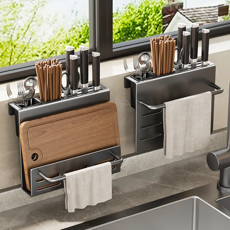 Wholesale Multifunctional Kitchen Wall Storage Rack Knife Stand Storage Rack Manufacturers, Factory