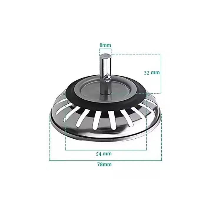 China 78mm Stainless Steel Kitchen Sink Strainer Stopper Waste Plug Manufacturers, Factories