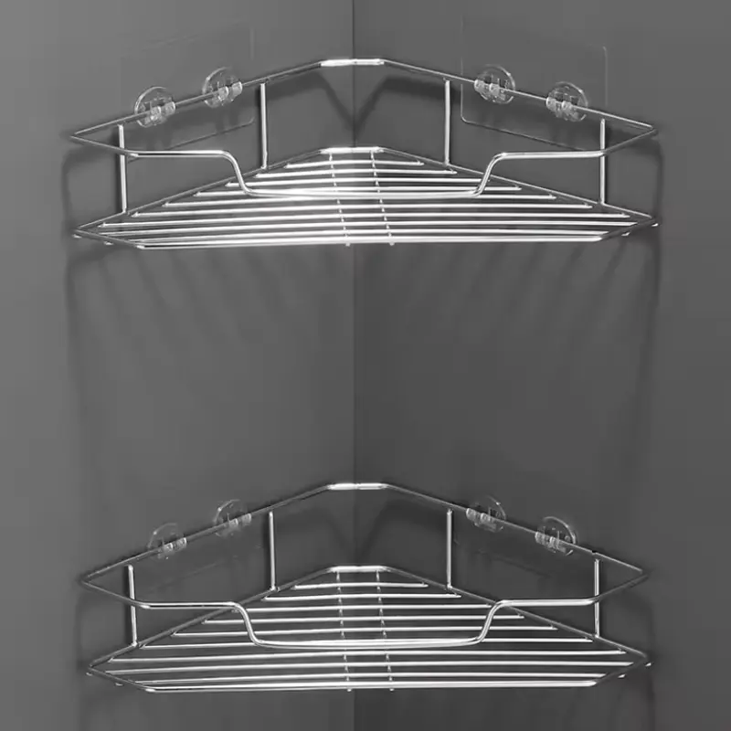 High-Quality Bathroom stainless steel triangular corner  Wall-mounted storage rack Factories, Suppliers
