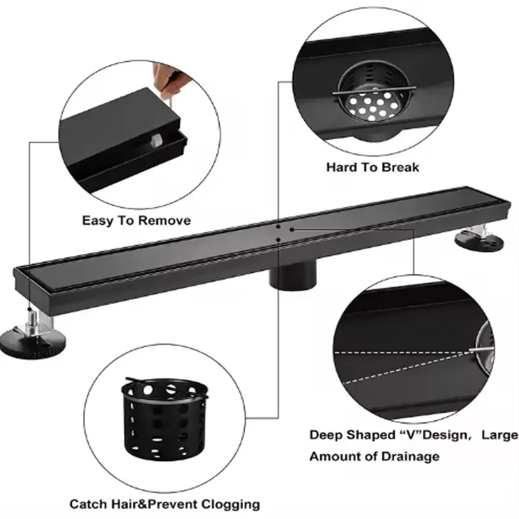 China Stainless Steel Linear Shower Floor Drain Manufacturer, Manufacturers