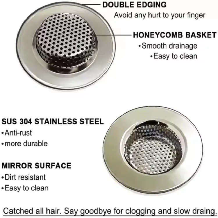 Wholesale Bathtub Drain Strainers Shower Stainless Steel Hair Catcher Manufacturers, Suppliers