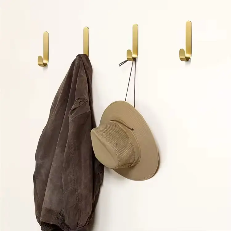 High-Quality Self-Adhesive Matte Brass Heavy Duty Copper Wall Hooks For Door Wall Manufacturers, Suppliers