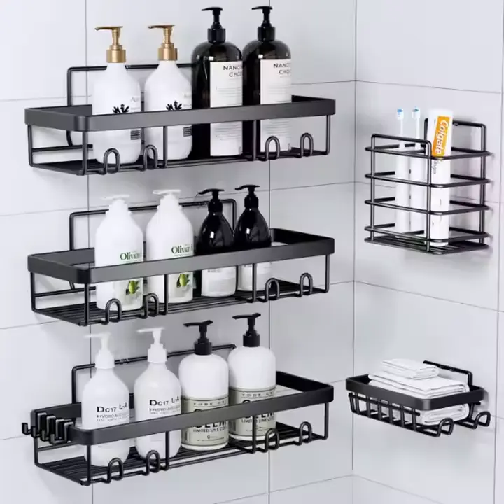 High-Quality Black Shower Shelves for Inside Shower with Soap Caddy Factories, Supplier