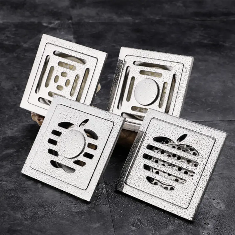 China Stainless steel square apple bathroom deodorant copper core floor drain Manufacturer, Factories