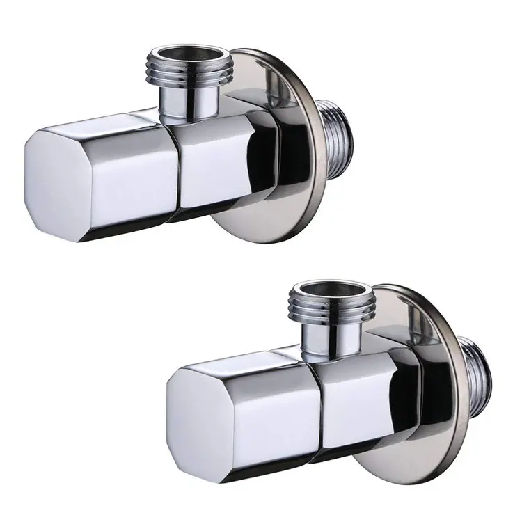 Wholesale Bathroom Kitchen 1/2 inch Chrome Plated Brass square Angle Valve Factory, Suppliers