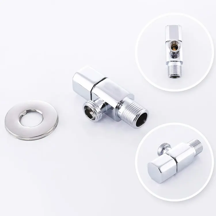 Wholesale Bathroom Kitchen 1/2 inch Chrome Plated Brass square Angle Valve Factory, Suppliers