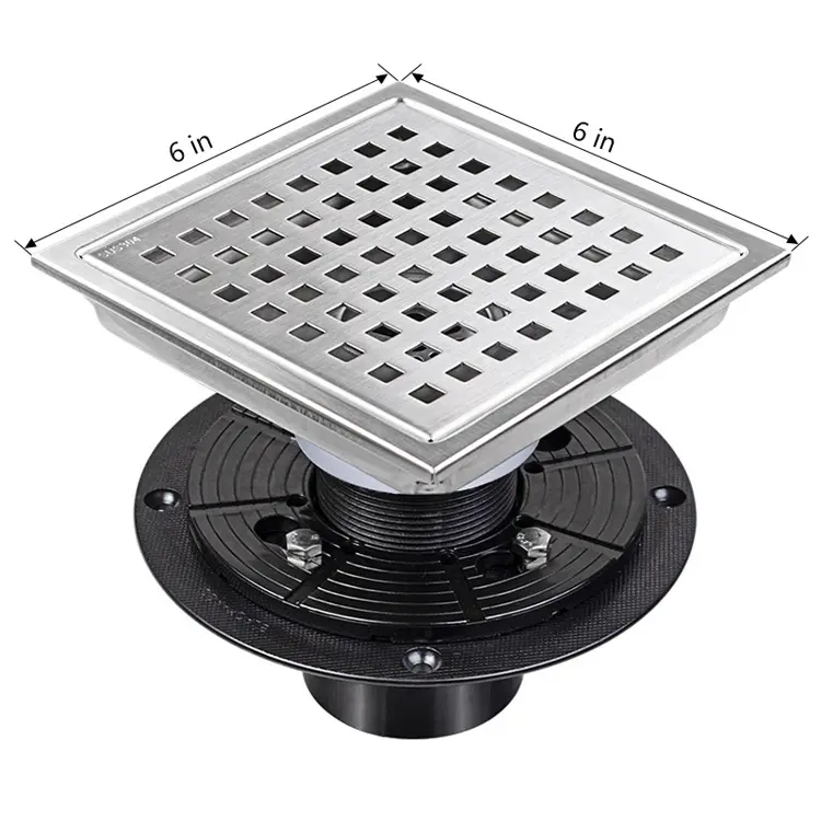 Wholesale American Style Floor Drain Anti-odor Artifact Square Grid Invisible Belt Flange Manufacturer, Factories