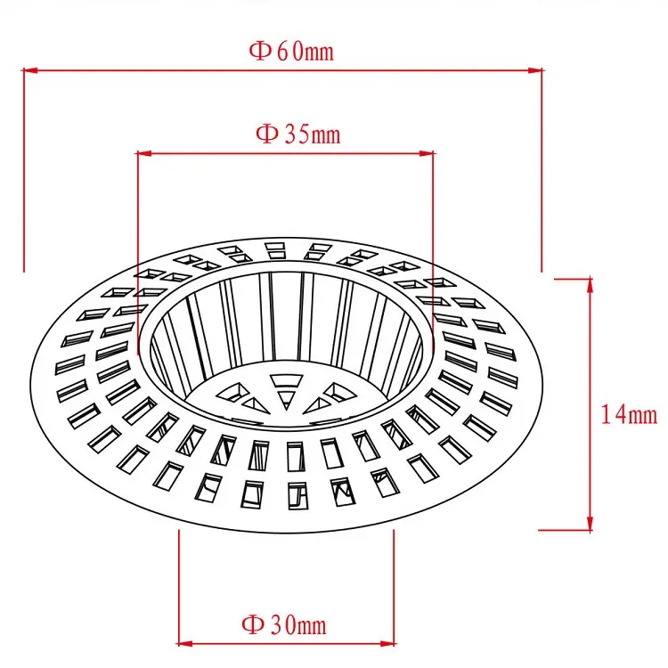 China Kitchen Plastic Sink Drainer Sieve Hair Stopper Strainers Factory, Suppliers