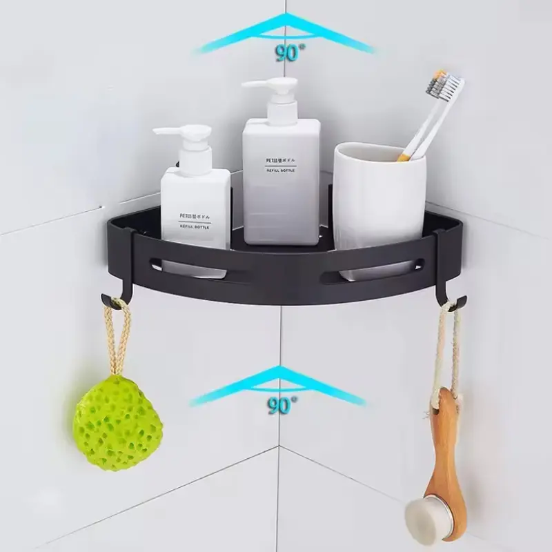 Wholesale Bathroom Stainless Steel Black Wall Mounted Shower Caddy Factories, Supplier