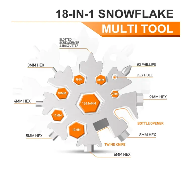 High-Quality Snowflake Multi-tool opener Flat Phillips screwdriver kit wrench Factory, Supplier
