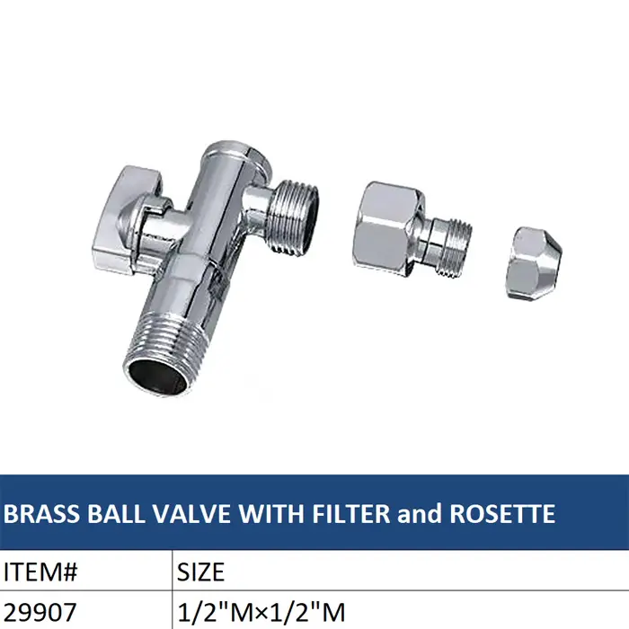 High-Quality Brass Ball Valve with Filter & Rosette - Precision Flow Control & Protection Manufacturers, Factories