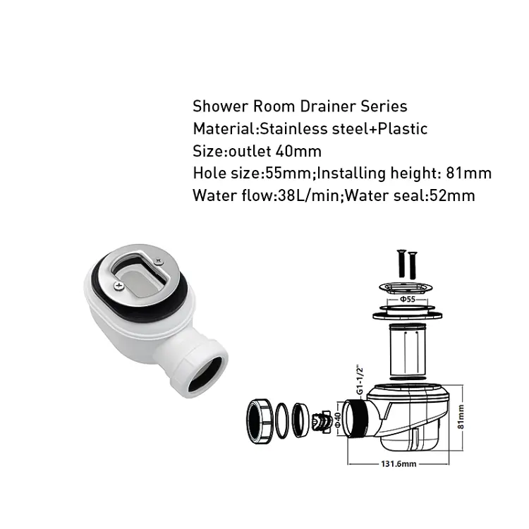 High-Quality Shower Room Waste Drain Stainless Steel Plastic Anti-odor Tray Drainer Factories, Factory