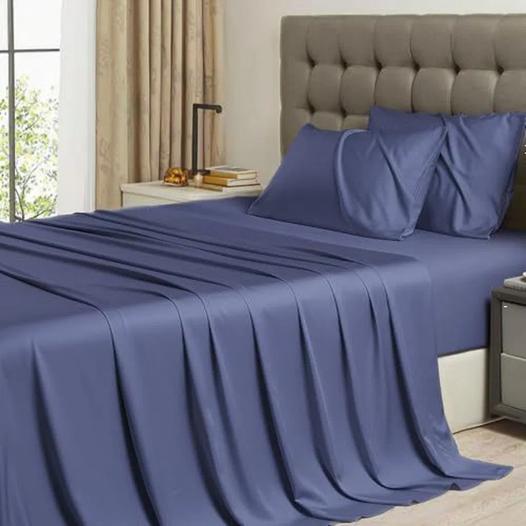 Wholesale Cooling Soft Silk Satin Bamboo Hotel Bed Sheets Plain Style for Home Hotel Use Breathable Feature for Summer Hospitals