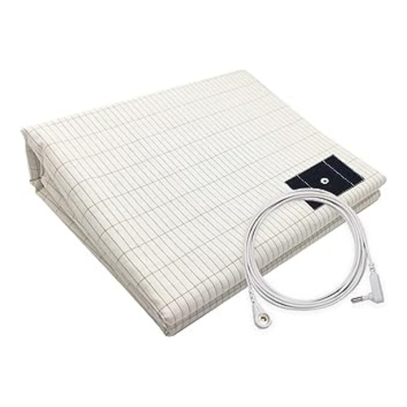 White Grounding Sheet with Grounding Cord, Grounding Sheets with Organic Cotton Conductive Silver Fiber, Grounding Improve Sleep