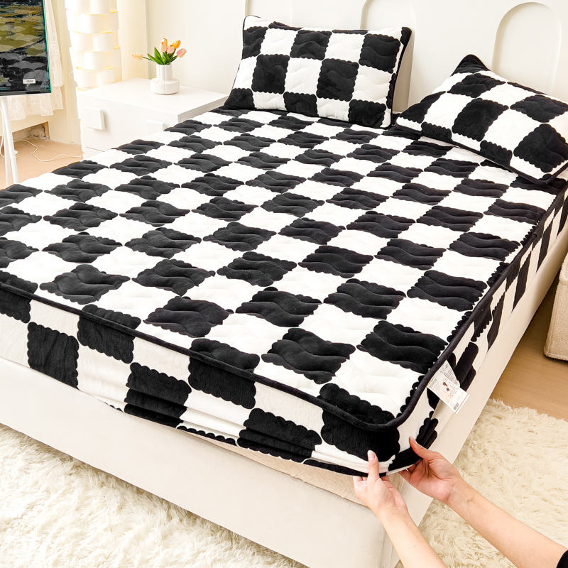 Quilted Cotton Single Piece Fitted Sheet Mattress Cover Wholesale Bed Sheet Fitted Sheet