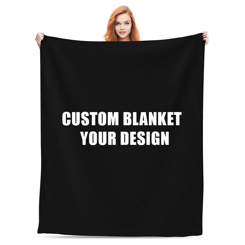 OEM Factory Custom 100% Polyester Logo Print Oversized Eco-Friendly Fleece Throw Blanket