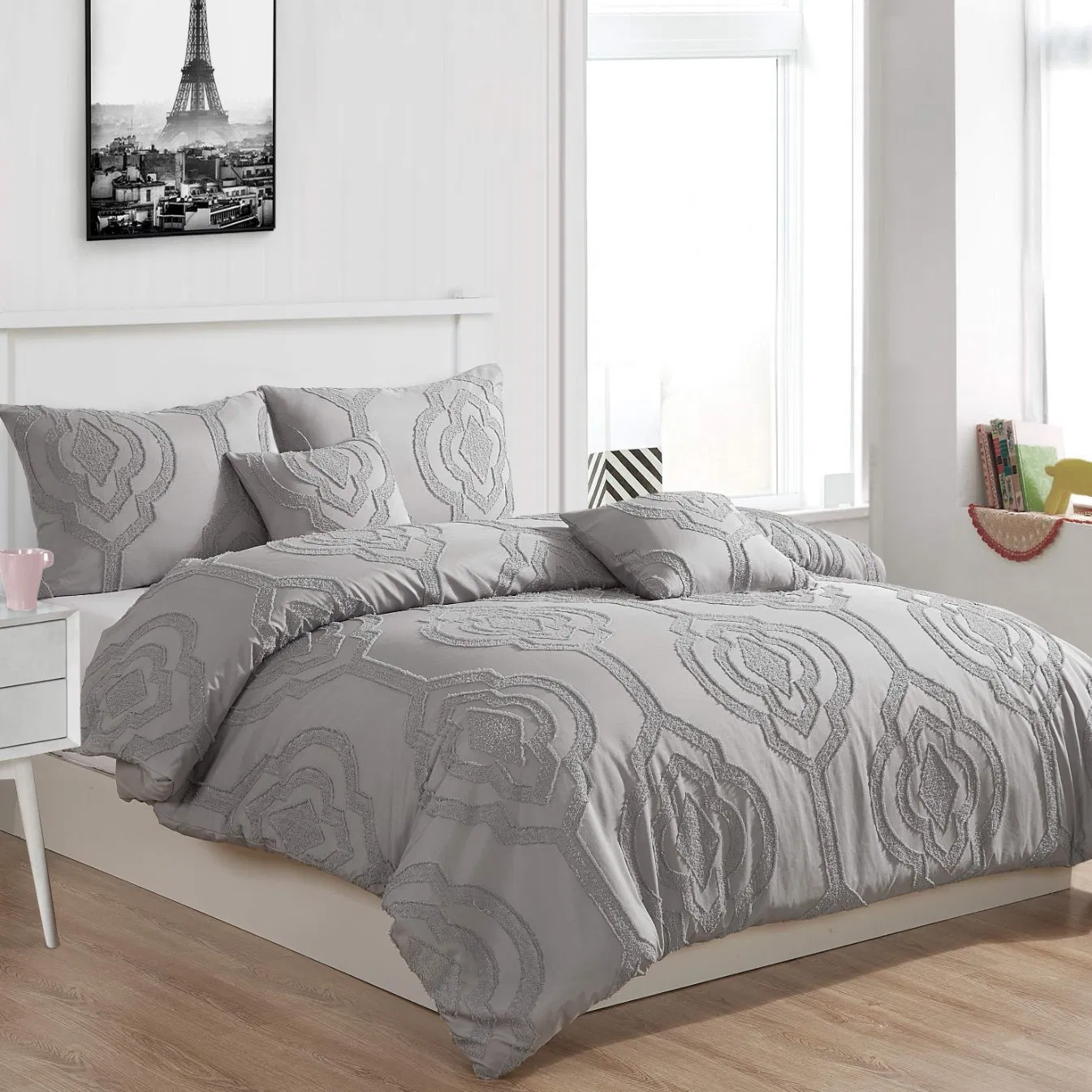 Fashion Tufted Designs Comforter with Filling 6PCS Set All Sizes