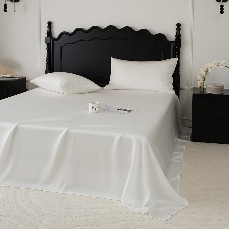 Plain Cooling Lyocell Fiber Bed Sheets Set Single Dormitory Sheet Set Silky Soft Hotel Home Textile 1/3/4PCS Bedding Set Bed Sheets Wholesale