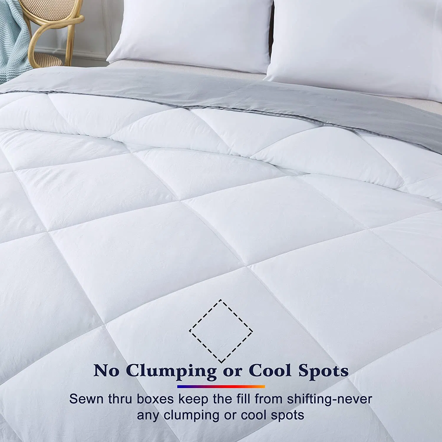 Wholesale Microfiber Fabric Polyester Padding Custom Diamond Quilted Design White Color Hospital Hotel Duvet Insert