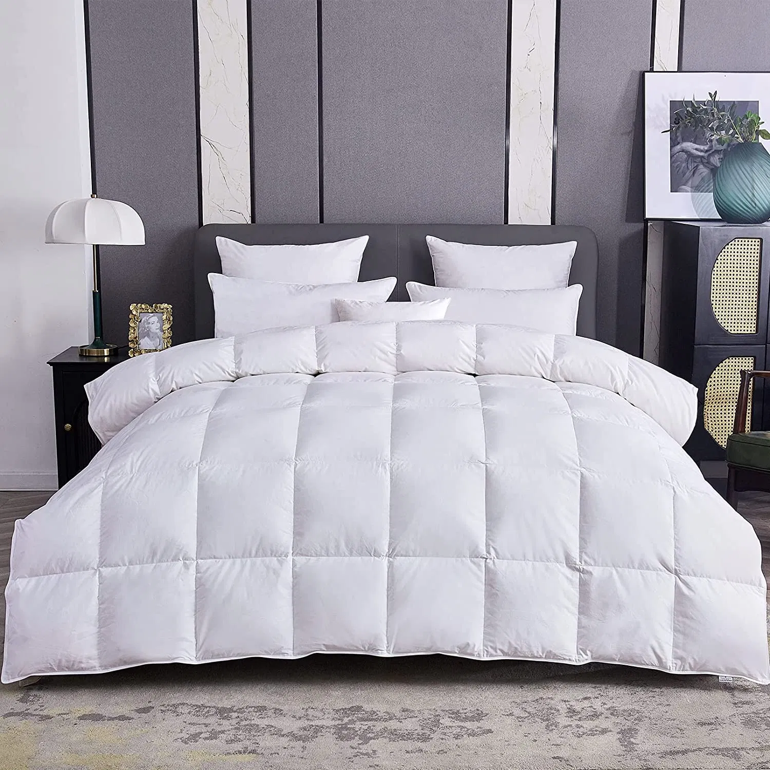 Factory Supply White Duck Feather Down Bed Sleeping Duvet / Quilt Insert