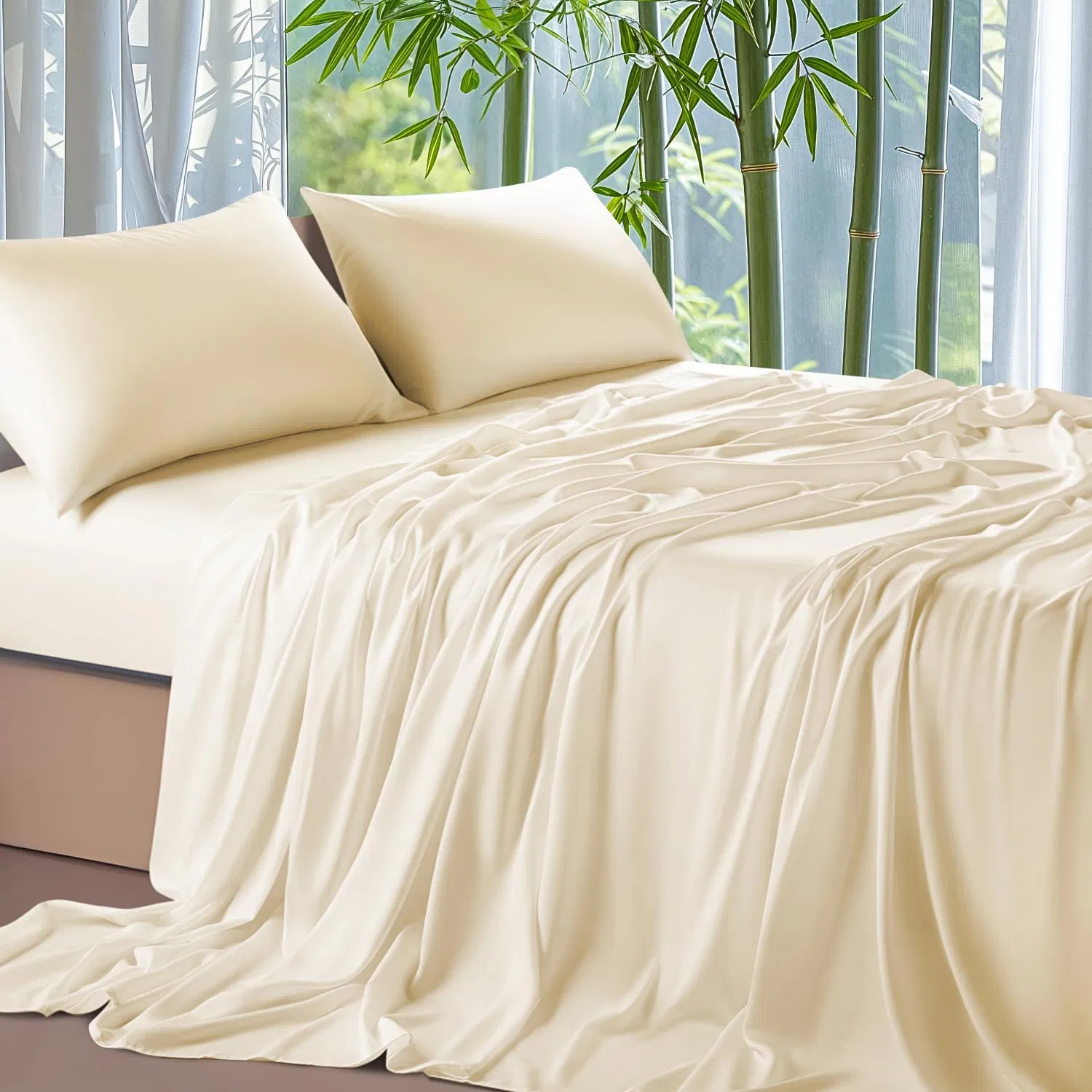 100% Organic Viscose From Bamboo Sheets Ultra Soft &amp; Luxuriously Cooling Sheets