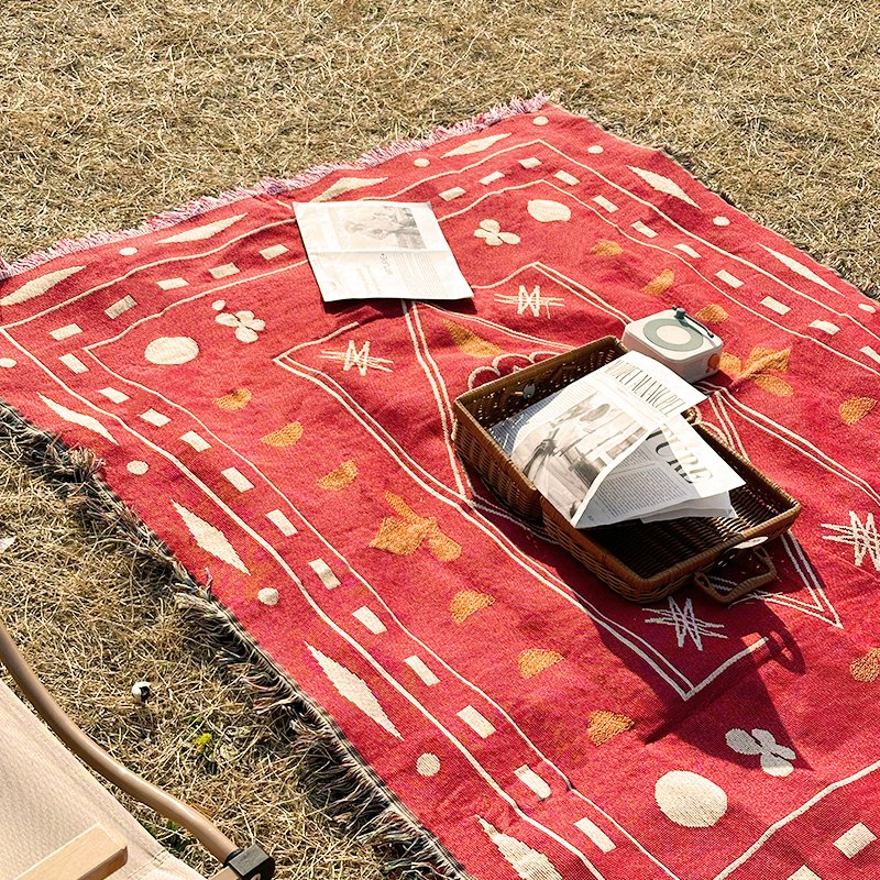 ODM Service Quick Custom Design High Quality Boho Tapestry Throw Rug with Jacquard Woven Sofa Blanket Picnic Throw Rug