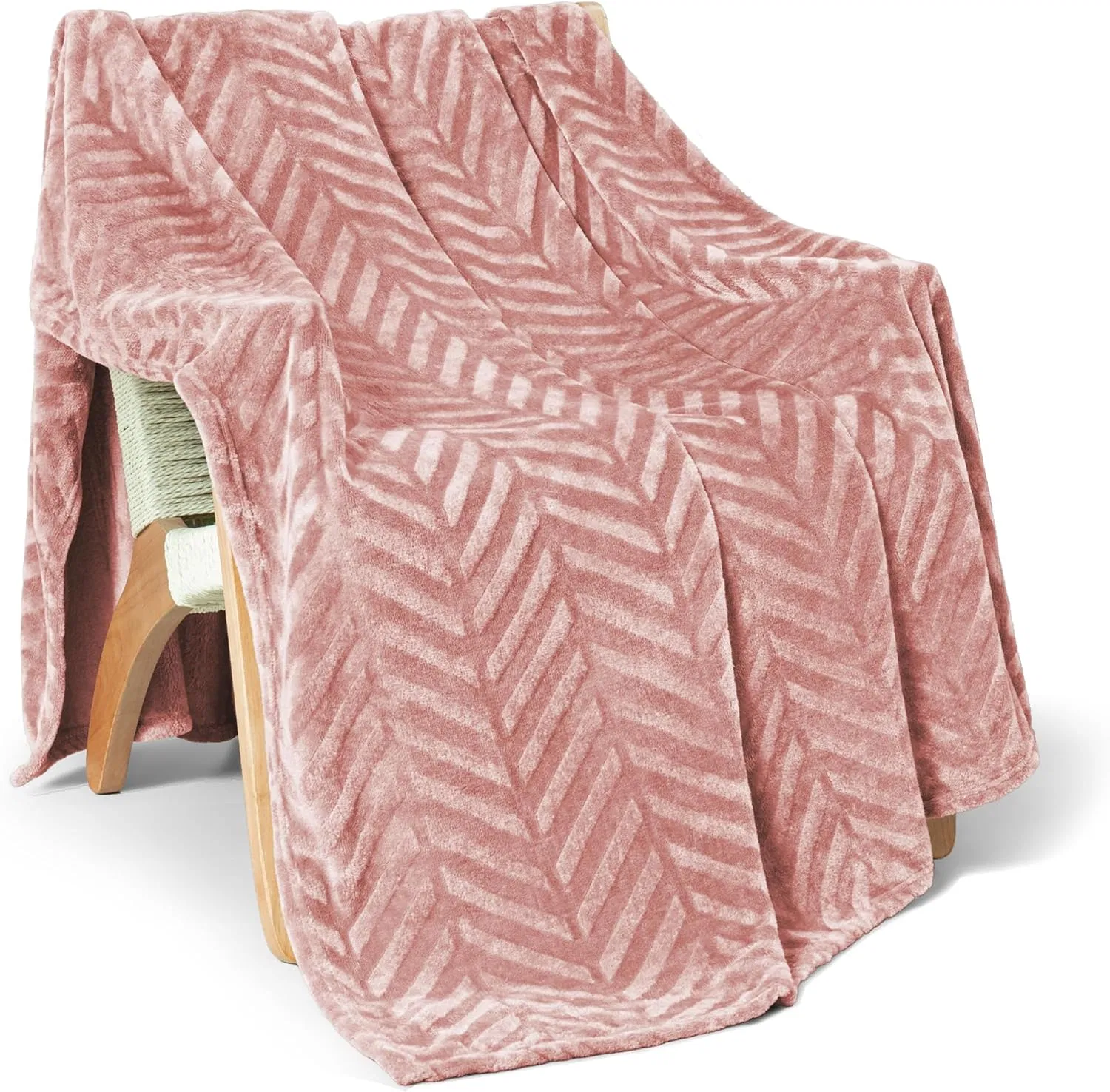 Cozy Brushed Floral Fleece Blanket for Home and Travel